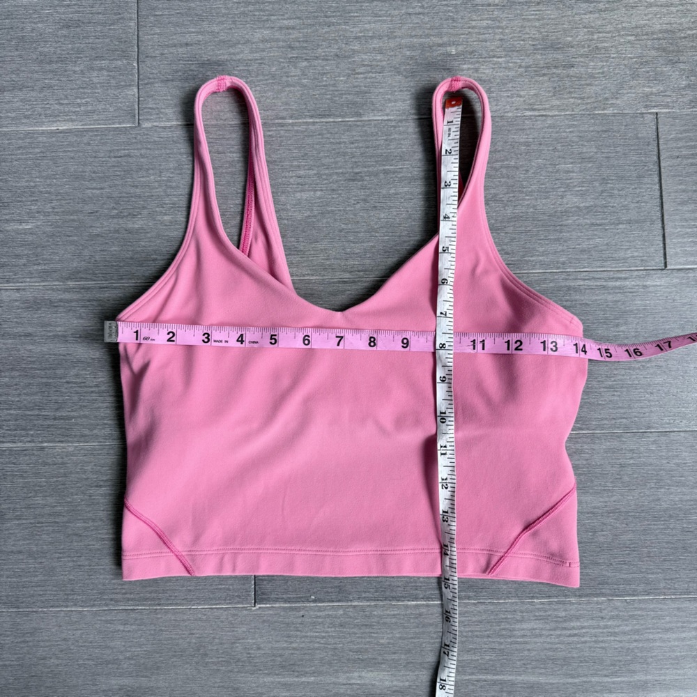 Lululemon Align Tank Top Pink Blossom Crop Top Sports Bra Size 8 Nulu W1CW8S - Picture 14 of 14